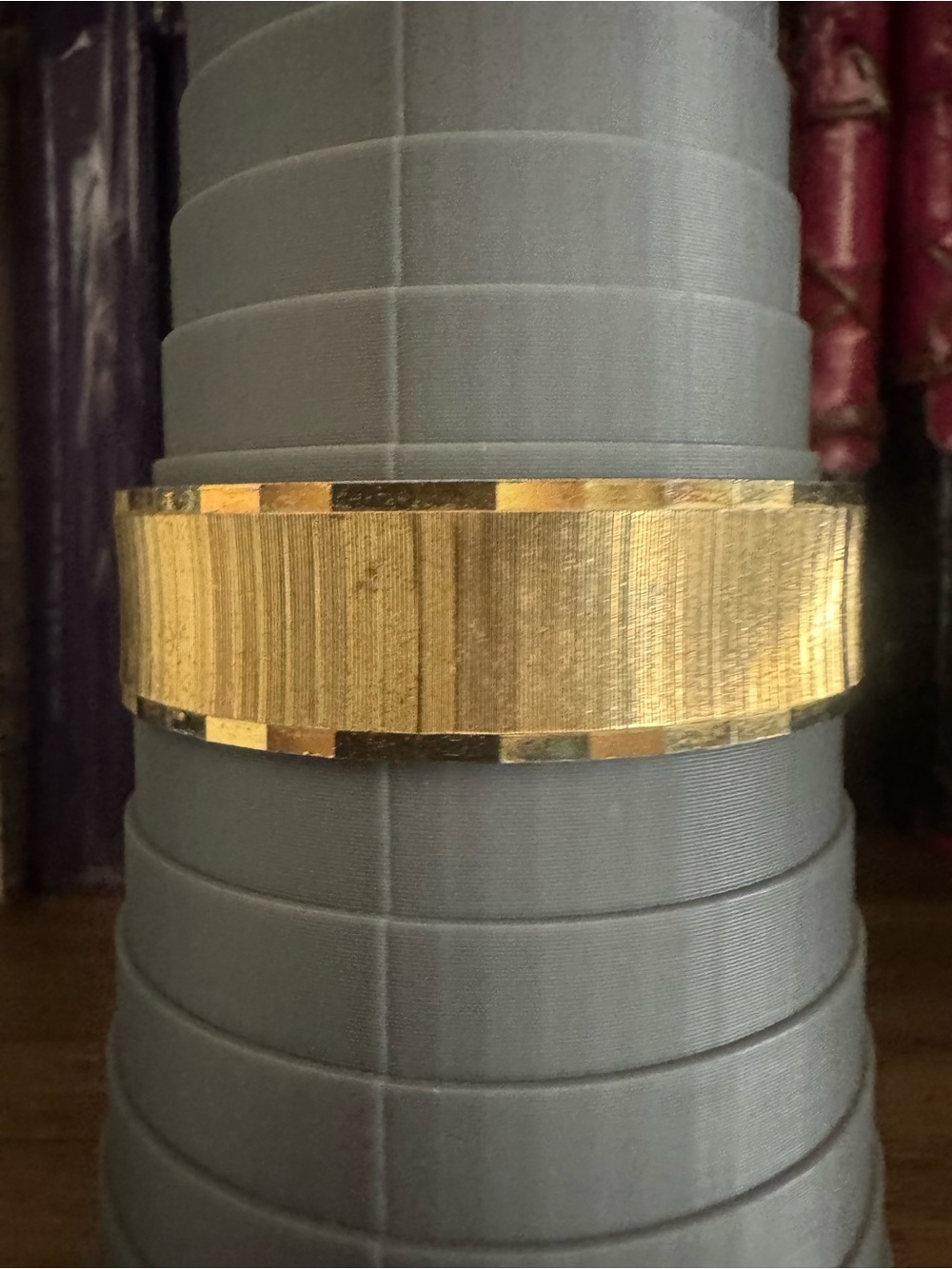 Gold-Tone Textured Wide Cuff Bracelet